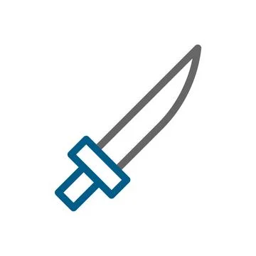 Sharp knife icon. Concept of danger, weapon, and violence. Stock Illustration