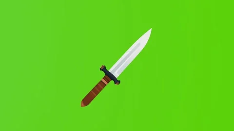 A sharp knife isolated on a green screen Stock Footage 283352127
