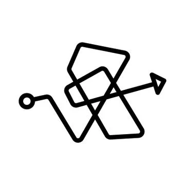 Sharp knot icon vector outline illustration Stockillustratie