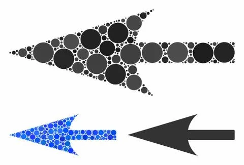 Sharp left arrow Composition Icon of Circles イラスト素材