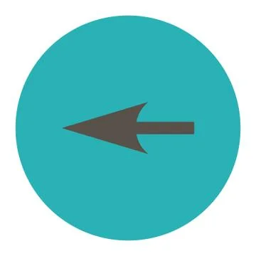 Sharp Left Arrow flat grey and cyan colors round button 스톡 일러스트