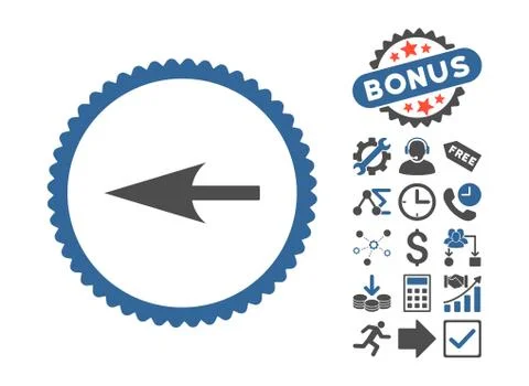 Sharp Left Arrow Flat Vector Icon With Bonus イラスト素材