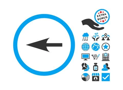 Sharp Left Arrow Flat Vector Icon With Bonus イラスト素材
