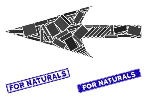 Sharp Left Arrow Mosaic and Scratched Rectangle For Naturals Stamps イラスト素材