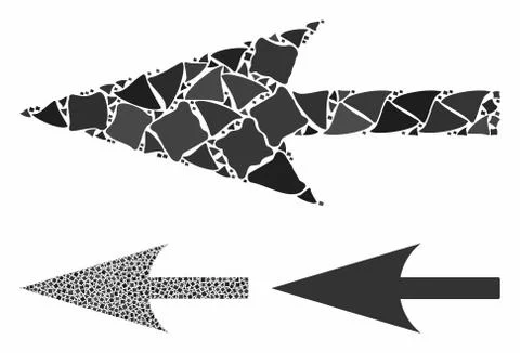 Sharp left arrow Mosaic Icon of Tremulant Parts 스톡 일러스트
