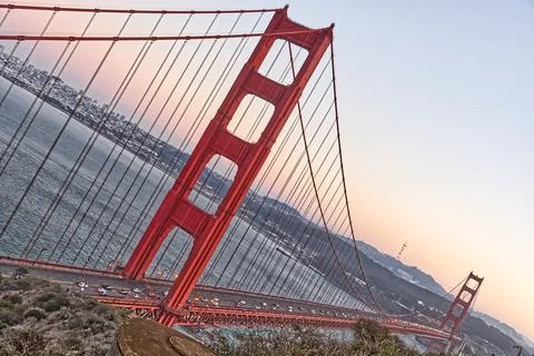 Sharp, Long Shot of the Golden Gate Bridge Stock Photos