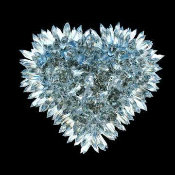 Sharp love and jealousy: crystal heart shape Stock Illustration