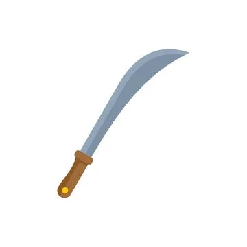 Sharp machete with wooden handle for cutting plants Stock Illustration