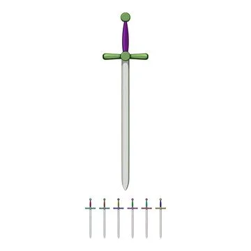 Sharp medieval sword cartoon vector graphic Stock Illustration