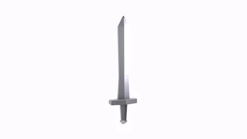 Sharp medieval sword isolated on white background Stock Footage 306785470