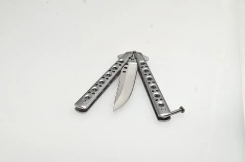 Sharp metal is a folding knife Stock Photos