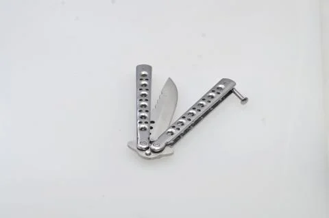 Sharp metal is a folding knife Stock Photos