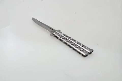 Sharp metal is a folding knife Stock Photos