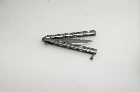 Sharp metal is a folding knife Stock Photos