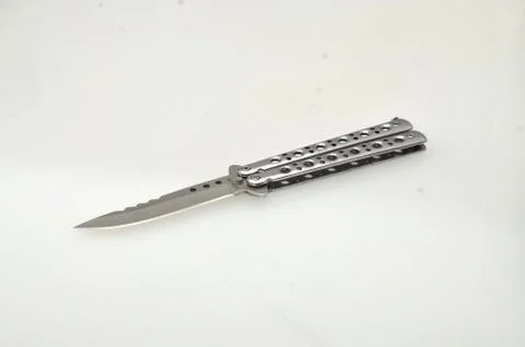Sharp metal is a folding knife Stock Photos