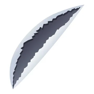 Sharp metal hole torn through white background Stock Illustration