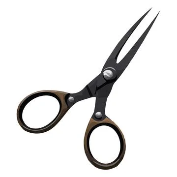 Sharp metal scissors on white cutting paper Stock Illustration