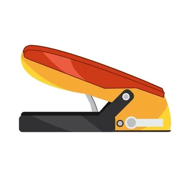 Sharp metal stapler punches holes in paper Stock Illustration