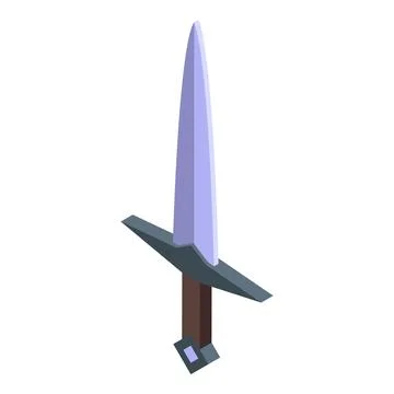 Sharp metal sword pointing up standing on guard position Illustration