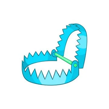 Sharp metal trap icon, cartoon style Illustrazione stock