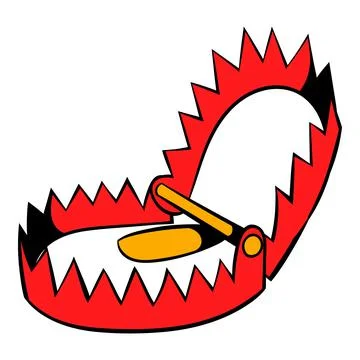 Sharp metal trap icon, icon cartoon Illustrazione stock