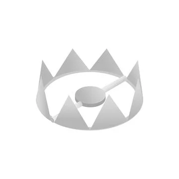 Sharp metal trap isometric 3d icon Stock Illustration