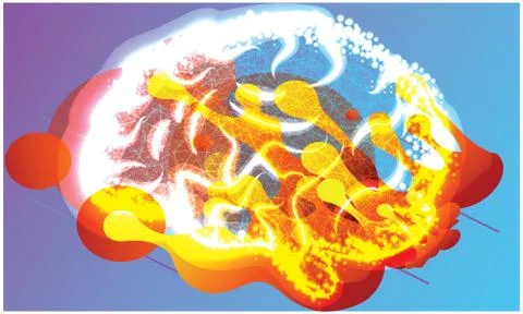 Sharp mind waves on abstract background Stock Illustration