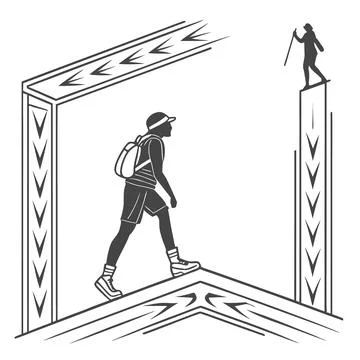 Sharp Minimal Geometric Corner Borders - Modern Design Stock Illustration