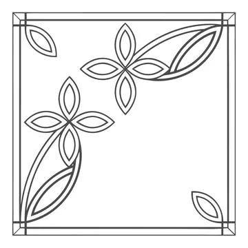 Sharp Modern Geometric Corner Borders - Minimalist Style Stock Illustration