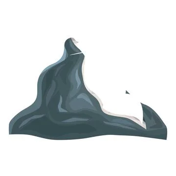 Sharp mountain peak reaching high above clouds Stock Illustration