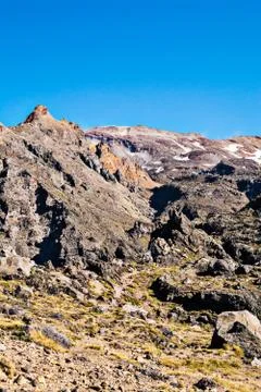 Sharp mountain ridge at Mt Ruapehu, New Zealand Stock Photos