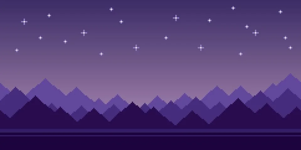 Sharp mountains under the starry sky Stock Illustration