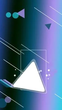 A sharp neon A-shaped emblem floats over a blue and purple gradient with st.. Stock Illustration
