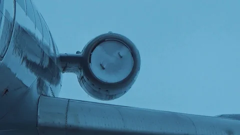 Sharp- nosed plane in the snow Stock Footage 125994621