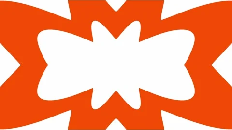 Sharp orange and white star shapes pulsate in a clean geometric loop Vidéo 334344666