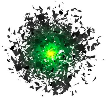 Sharp Particles Randomly Fly in the Air. Stock Illustration