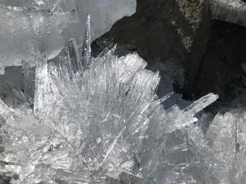 Sharp peaks of ice Stockfoto's