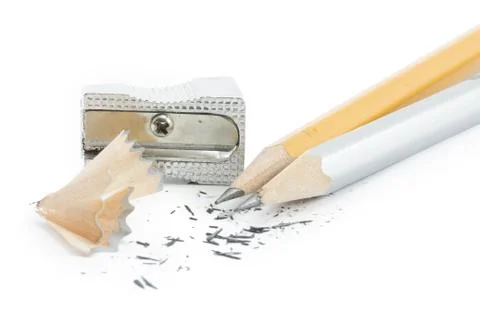 Sharp pencil and sharpener Stock Photos