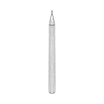 Sharp pencil black line hand drawn icon, sketch vector illustration isolated. Stock Illustration