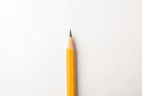 Sharp pencil isolated on white, top view 库存照片