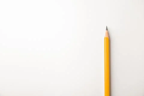Sharp pencil isolated on white, top view Stock Photos