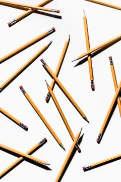 Sharp pencils on white background Foto stock