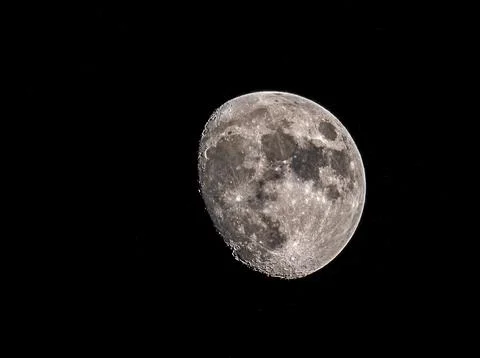 Sharp picture of the half moon in the dark sky Stock Photos
