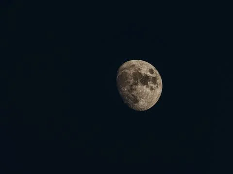 Sharp picture of the half moon in the dark sky Stock Photos