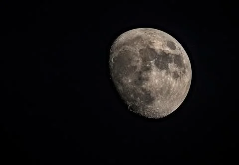 Sharp picture of the half moon in the dark sky Stock Photos