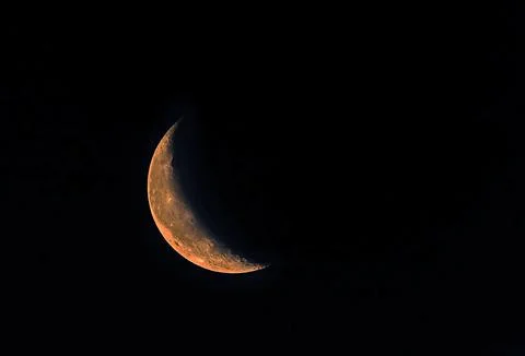 Sharp picture of the half moon in the dark sky Stock Photos