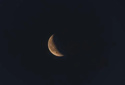 Sharp picture of the half moon in the dark sky Stock Photos