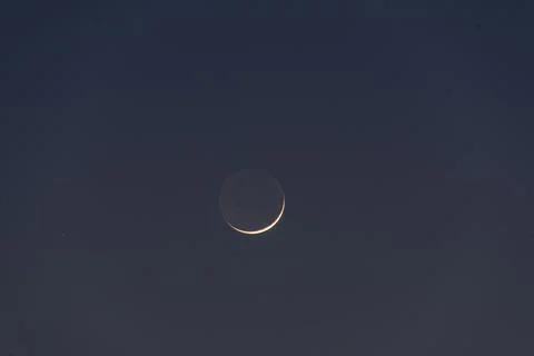 Sharp picture of the half moon in the dark sky Stock Photos