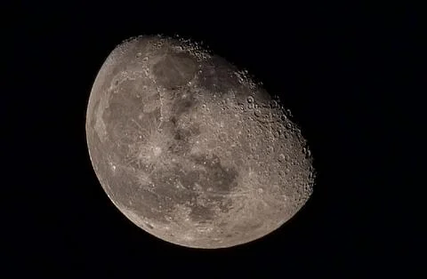 Sharp picture of the half moon in the dark sky Stock Photos