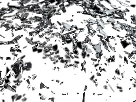 Sharp pieces of smashed glass isolated Stock Illustration